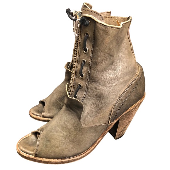 AllSaints Aster Leather Peep toe Booties 38 - Picture 4 of 8